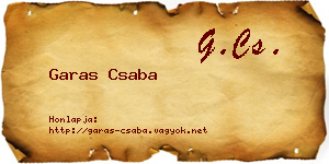 Garas Csaba névjegykártya